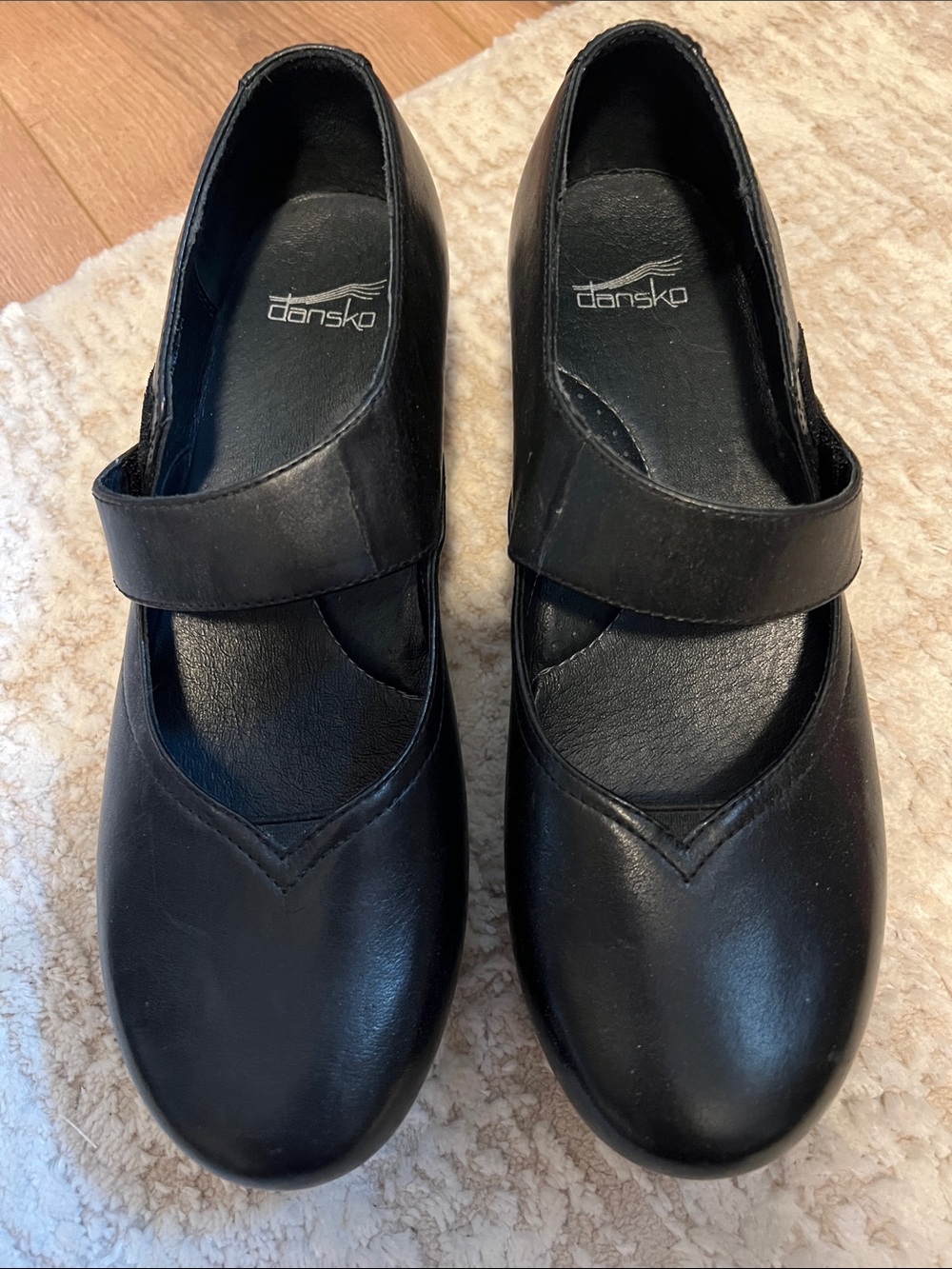 Dansko Tandy Black Leather Mary Jane Clog Pumps 41